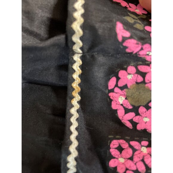 Vintage 1966 Black & Pink Illustrated Holiday Calendar Half Apron - Picture 8 of 9